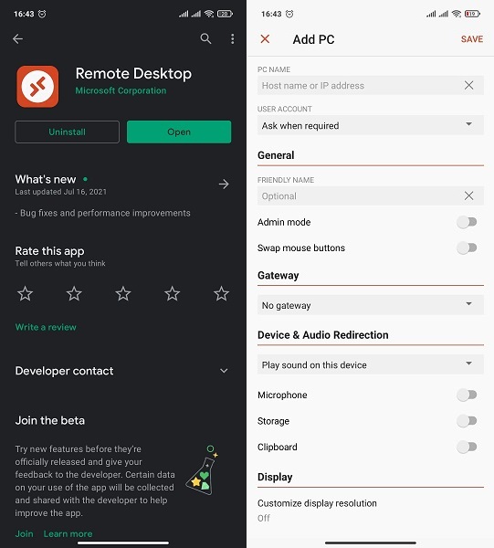 Remote Desktop Android App